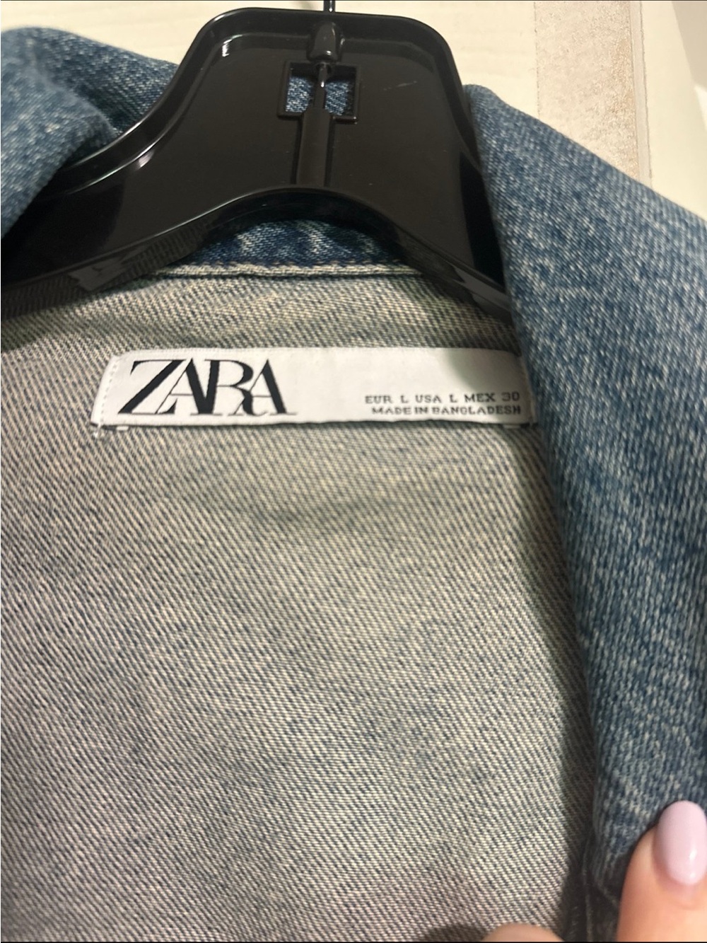 ZARA women’s  Distressed Light Blue Denim Jacket - Picture 2 of 3